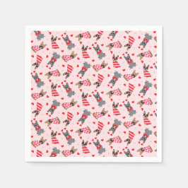 Valentine Fransk Bulldog Pappersservett