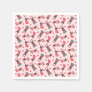 Valentine Fransk Bulldog Pappersservett