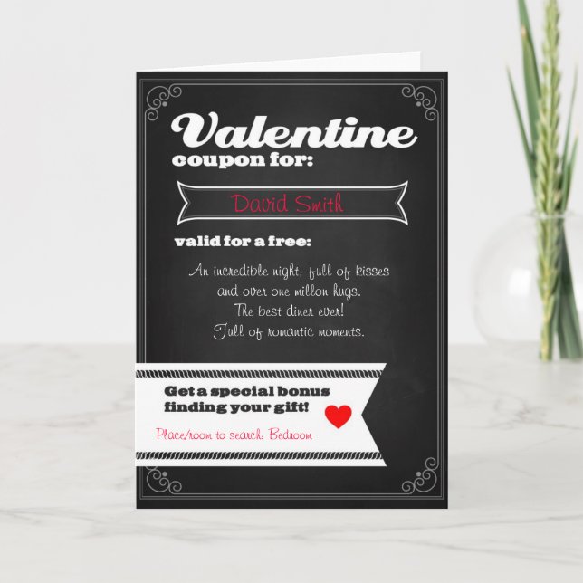 Valentine free coupon helgkort (Framsida)