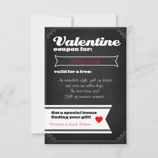 Valentine free coupon inbjudningar (Framsida)