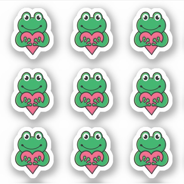 Valentine Frog kärlek Klistermärken (Framsida)
