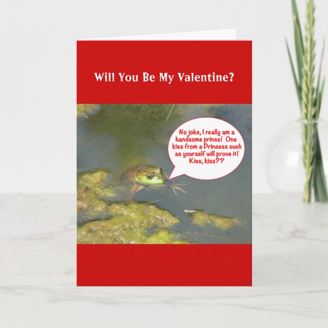 VALENTINE/ FROG, "KISS ME, JAG ÄR VERKLIGEN A PRIN HELGKORT (Framsida)