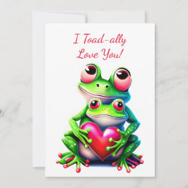 Valentine Frogs Roligt Helgdag Heart I Kärlek You Julkort