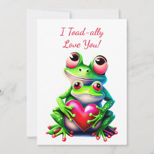 Valentine Frogs Roligt Helgdag Heart I Kärlek You Julkort