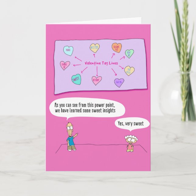 Valentine Funny Candy Hearts Card - 120 Helgkort (Framsida)