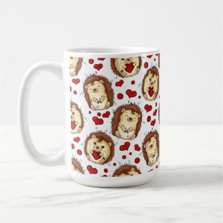 Valentine funny hedgehog kaffemugg