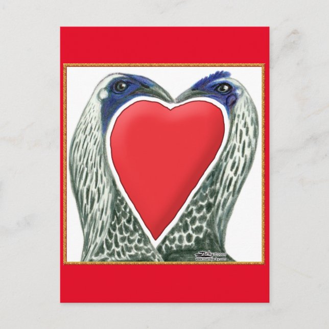Valentine Game Chickens Helg Vykort (Framsida)