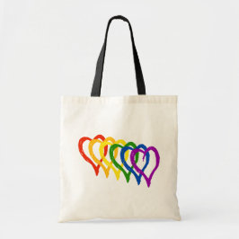 Valentine Gay pride Rainbow Flagga Layered Hearts Tygkasse