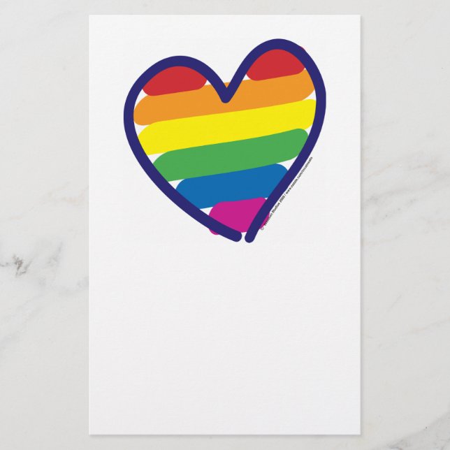 Valentine Gay pride Rainbow Heart Brevpapper (Framsida)
