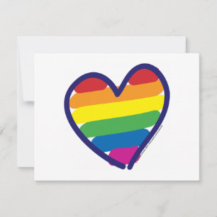 Valentine Gay pride Rainbow Heart Julkort