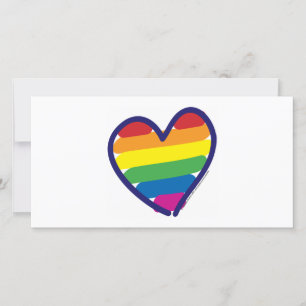Valentine Gay pride Rainbow Heart Julkort
