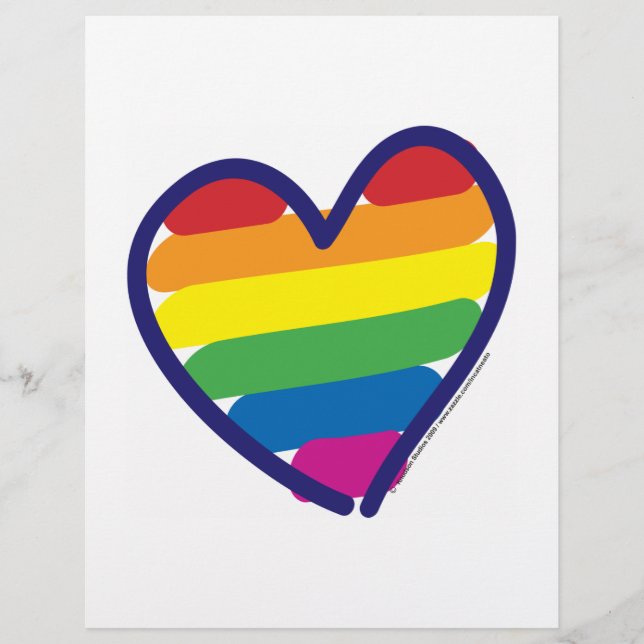 Valentine Gay pride Rainbow Heart Reklamblad (Framsidan)