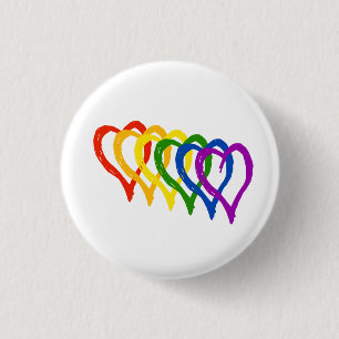 Valentine Gay pride Rainbow Layered Hearts Knapp