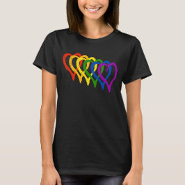 Valentine Gay pride Rainbow Layered Hearts T Shirt