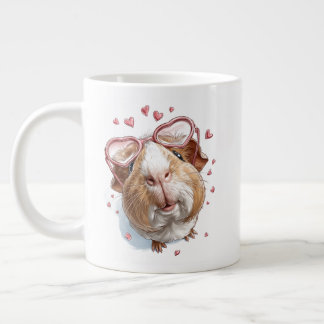 Valentine Gerbil Coffee Mug – Cute Heart Glasses  Jumbo Mugg
