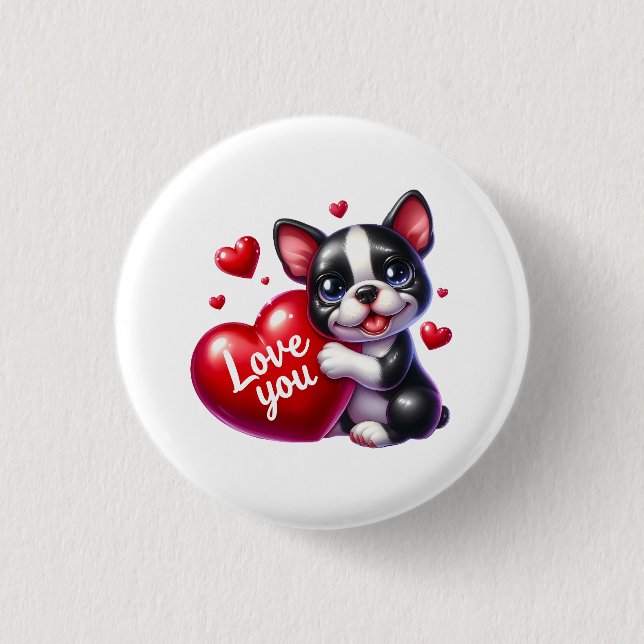 Valentine Gift: American Bully Button Knapp (Framsida)