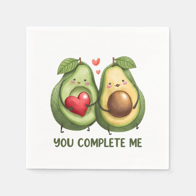Valentine Gift Avocado, du har fullföljt mig Pappersservett (Framsidan)