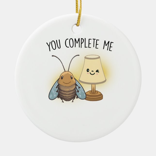 Valentine Gift Bee du slutför mig Julgransprydnad Keramik (Framsidan)