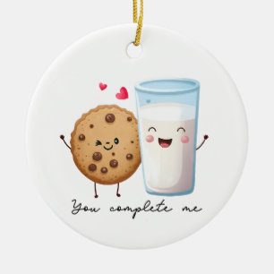 Valentine Gift Cookie, du fyller mig Julgransprydnad Keramik