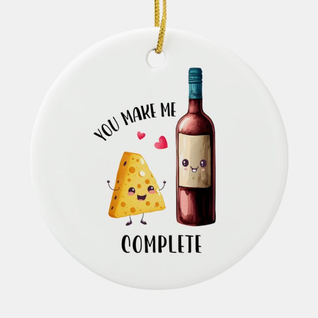 Valentine Gift du gör mig färdig Julgransprydnad Keramik (Framsidan)