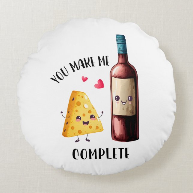 Valentine Gift du gör mig färdig Rund Kudde (Framsidan)