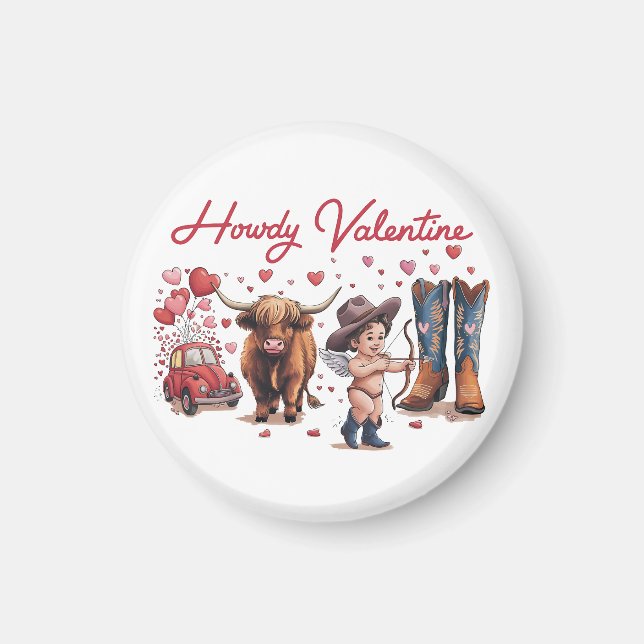 Valentine Gift | Howdy Valentine Magnet (Framsidan)