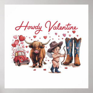 Valentine Gift Howdy Valentine Poster