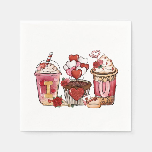 Valentine Gift | I Kärlek You Pappersservett (Framsidan)