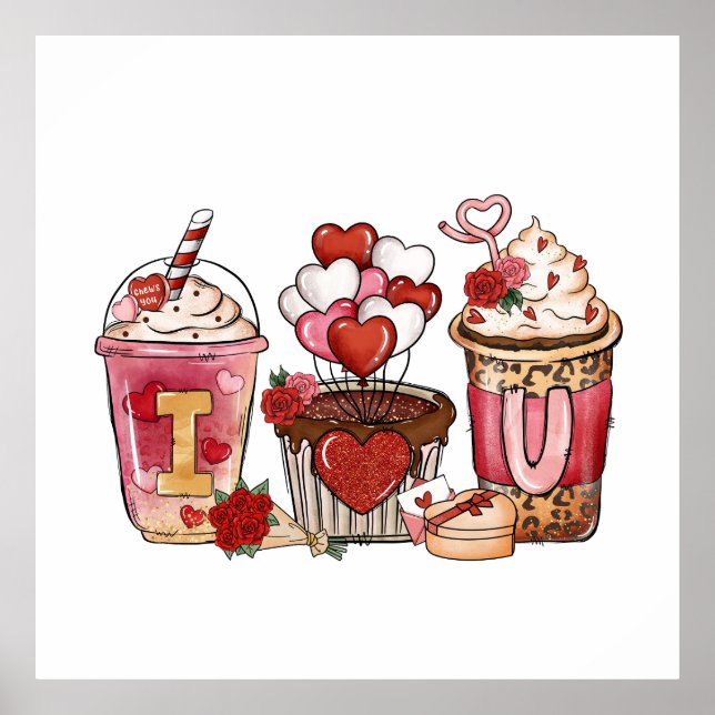 Valentine Gift | I Kärlek You Poster (Framsidan)