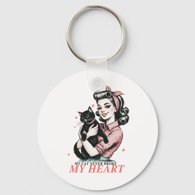 Valentine Gift | Min katt Fattiga aldrig mitt hjär Nyckelring (Framsida)
