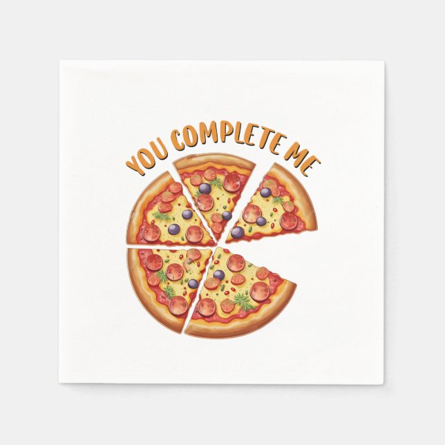 Valentine Gift Pizza Du fullbordar mig Pappersservett (Framsidan)
