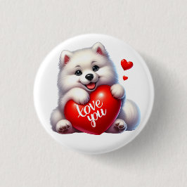 Valentine Gift - Pom Pom Kärlek Pommern Necklace Knapp