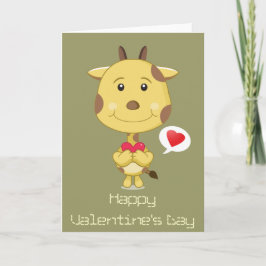 Valentine Giraffe Card Helgkort