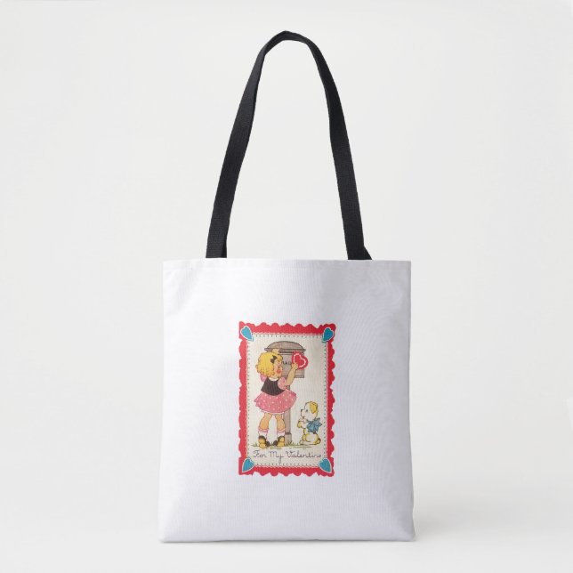 Valentine Girl, Boy, Puppy, Kitten Tygkasse (Framsida)