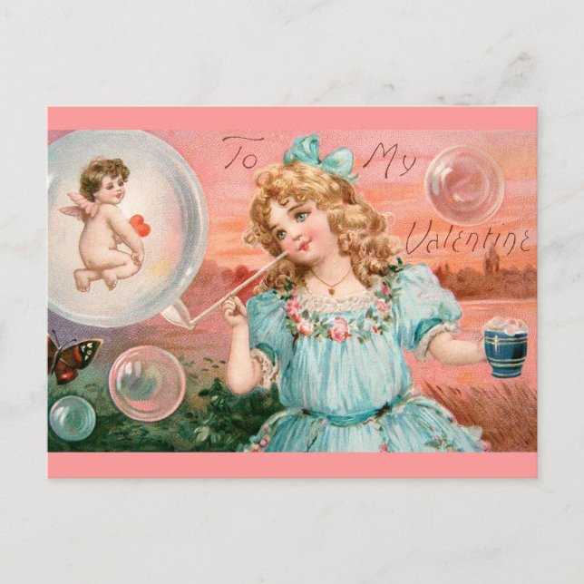 Valentine Girl Helg Vykort (Framsida)