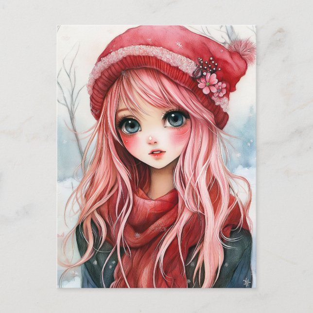 Valentine Girl Helg Vykort (Framsida)