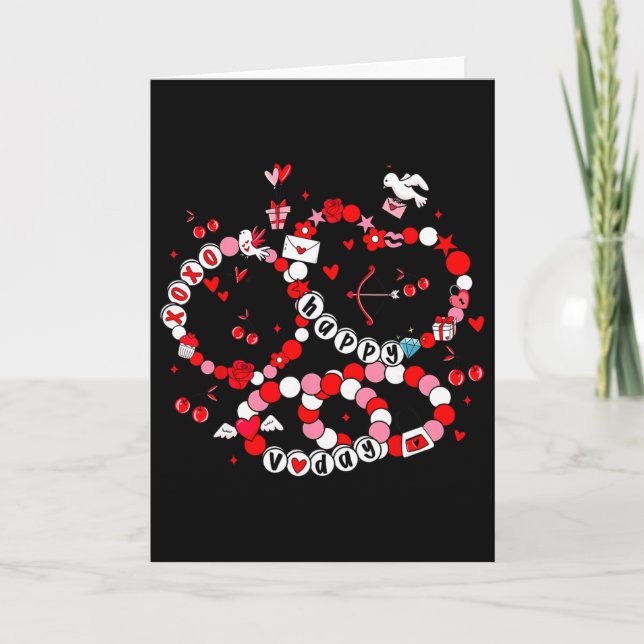Valentine Glad Xoxo V-dagen Vänskapsarmband Gi Kort (Framsida)