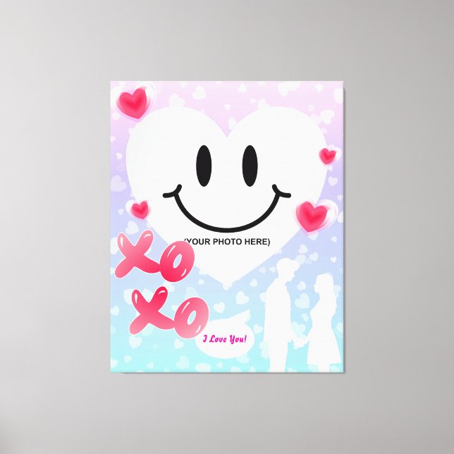 Valentine Glass Heart Bubblegum par Canvastryck (Framsida)