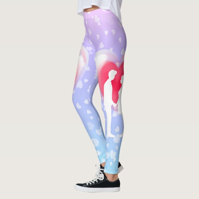 Valentine Glass Heart Bubblegum par Leggings (Vänster)