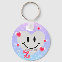 Valentine Glass Heart Bubblegum par Nyckelring