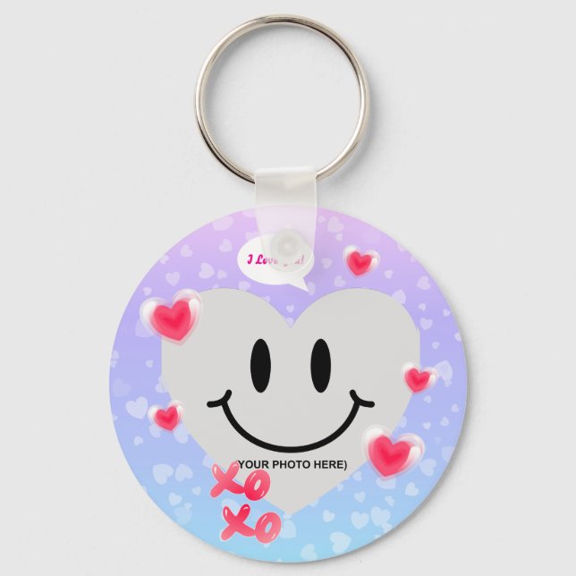 Valentine Glass Heart Bubblegum par Nyckelring (Framsida)