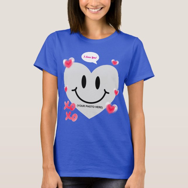 Valentine Glass Heart Bubblegum par T Shirt (Framsida)