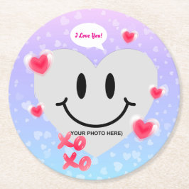 Valentine Glass Heart Bubblegum par Underlägg Papper Rund