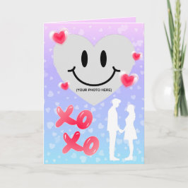 Valentine Glass Heart Bubblegum Photo Kort