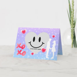 Valentine Glass Heart Bubblegum Photo Kort