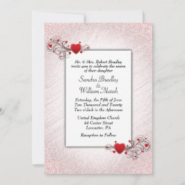 Valentine Glitter bröllopsinbjudan Inbjudningar