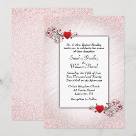 Valentine Glitter bröllopsinbjudan Inbjudningar