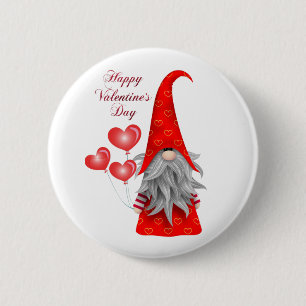 Valentine Gnome Button Knapp