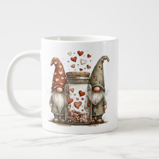 Valentine Gnome Kaffe Mugg – Söt Kärleksburk Desig Jumbo Mugg