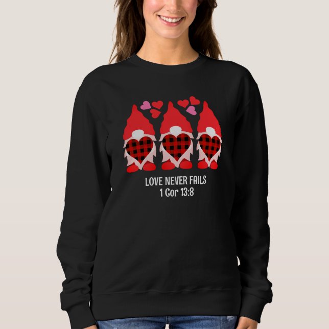 VALENTINE GNOME Kärlek Misslyckas aldrig T Shirt (Framsida)